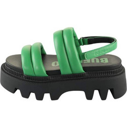 Buffalo Δερμάτινα Γυναικεία Σανδάλια Πράσινα BUF1602202