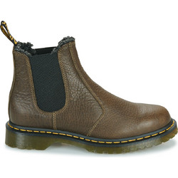 Dr. Martens 2976 Γυναικεία Μποτάκια Chelsea Δερμάτινα Καφέ με Χοντρό Χαμηλό Τακούνι και Γούνα 31874538