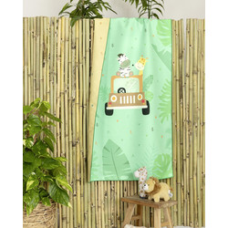 Nima Let's Get Wild Παιδική Πετσέτα Θαλάσσης Microfiber Πράσινη 70x140cm