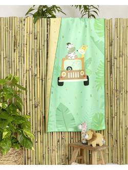 Nima Let's Get Wild Παιδική Πετσέτα Θαλάσσης Microfiber Πράσινη 70x140cm