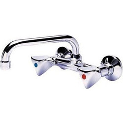 Fiore Classic Line 24CR0216 Μπαταρία Κουζίνας Τοίχου Διπλής Παροχής Inox