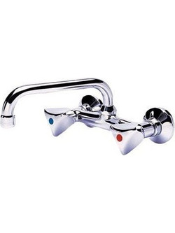 Fiore Classic Line 24CR0216 Μπαταρία Κουζίνας Τοίχου Διπλής Παροχής Inox