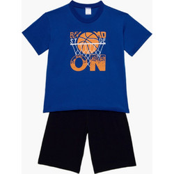 Pretty Baby Παιδική Πιτζάμα Βαμβακερή Καλοκαιρινή Royal Blue Μαύρη 63069