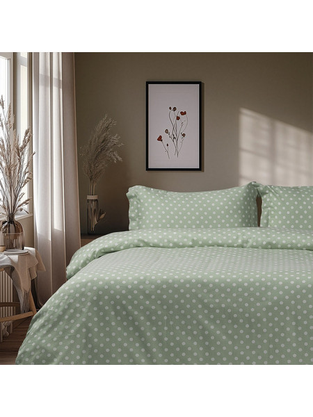 Beauty Home Σετ Σεντόνια Υπέρδιπλα Βαμβακοσατέν με Λάστιχο 170x200+30 Art 10101 Fancy Μέντα