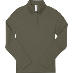 B&C Collection Γυναικεία Μπλούζα Polo Μακρυμάνικη Χακί 533425297