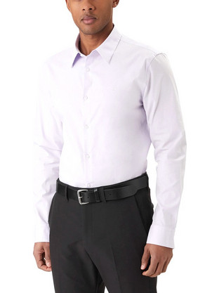 Calvin Klein Ανδρικό Πουκάμισο Βαμβακερό Μακρυμάνικο Slim Fit Ροζ LV04LB145G-3OQ