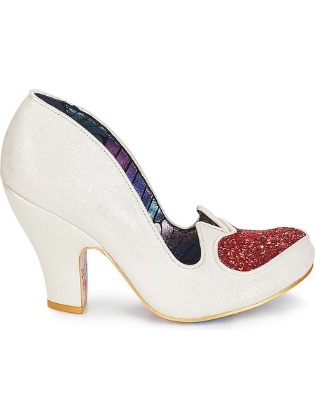 Irregular Choice Γόβες Δερμάτινες με Χοντρό Χαμηλό Τακούνι Λευκές 4135-24-C