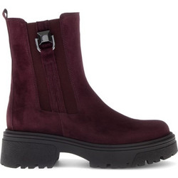 Gabor Γυναικεία Μποτάκια Chelsea Suede Μπορντό με Χοντρό Χαμηλό Τακούνι 71764-15
