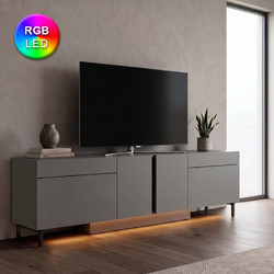 Megapap Έπιπλο Τηλεόρασης Μοριοσανίδα με Φωτισμό Led Μ180xΠ32xΥ50cm Arlen GP052-0278,1