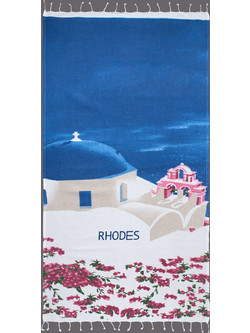 Rhodes Πετσέτα Παρεό Θαλάσσης Μπλε 90x180cm NKP127
