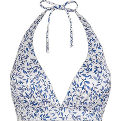 Rock Club Mediteraneo Bikini Top Τριγωνάκι Floral Λευκό Μπλε BP-2470-535