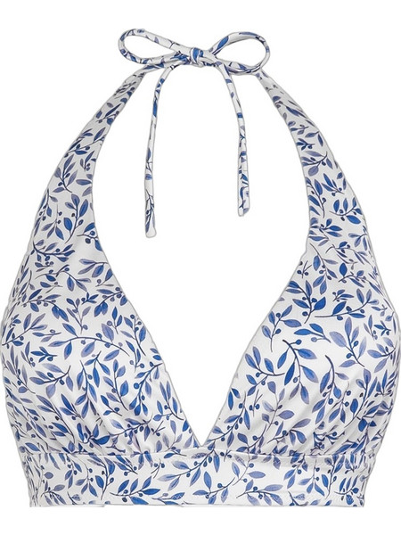 Rock Club Mediteraneo Bikini Top Τριγωνάκι Floral Λευκό Μπλε BP-2470-535