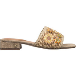 Sam Edelman Γυναικεία Πέδιλα Δερμάτινα Μπεζ με Χοντρό Χαμηλό Τακούνι J0401S1250