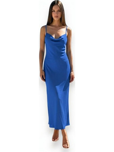 Benissimo Maxi Καλοκαιρινό Βραδινό Φόρεμα Royal Blue 262092951