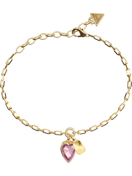 Guess Crystal Love Γυναικείο Βραχιόλι Αλυσίδα με Καρδιά από Ατσάλι Xρυσό UBB06360JWYGPK