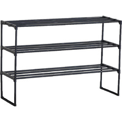 ArteLibre Παπουτσοθήκη Μεταλλική Strado Μαύρη M92xΠ29xΥ62cm 917853