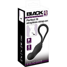 Black Velvets Perfect Fit Strapless Strap On με Dildo 22cm Μαύρο