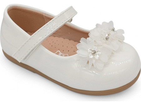 Zak Shoes Παιδικές Μπαλαρίνες Λουστρίνι με Σκρατς Λευκές SD12315