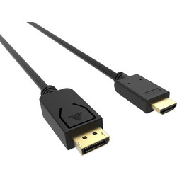 Vcom Καλώδιο DisplayPort to HDMI Male 1.8m Black CG609-1.8m