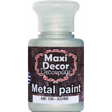 Maxi Decor Metal 109 Silver Ακρυλικό Χρώμα Ζωγραφικής 60ml