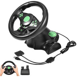 Plug & Play Sports Steering Wheel Τιμονιέρα με Ταχύτητες & Πετάλια για PC / PS3 / PS2 / Xbox 360