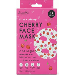 Danielle Cherry Collagen Sheet Μάσκα Προσώπου για Αντιγήρανση & Ενυδάτωση με Κολλαγόνο 5τμχ