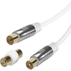 Vivanco Καλώδιο Κεραίας Coax Male to Coax Female 2m White VVAN20FERMFG