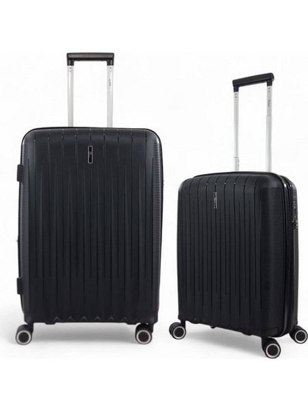 Rain RB80152 Σετ Βαλίτσες 2τμχ Καμπίνας & Μεσαία Μαύρες
