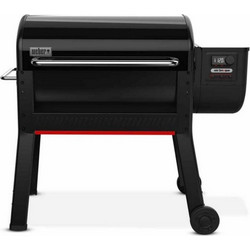 Weber Smoque XL Ανοξείδωτη Ψησταριά Κάρβουνου Καπνιστήριο με Καπάκι Ρόδες και Σούβλα Επιφάνειας 86x45cm 1500811