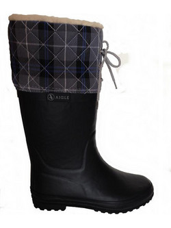 Aigle Polka Giboulee Γαλότσες Εργασίας Γονάτου με Γούνα Μαύρες 37561