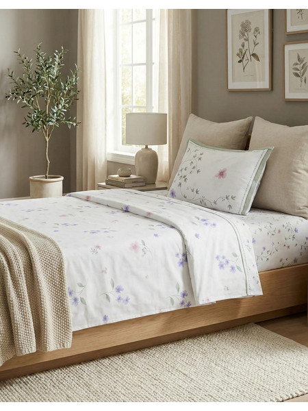 Limneos Σετ Σεντόνια Μονά Βαμβακερά 160x270 Sweet Sleep 8100 Πράσινο