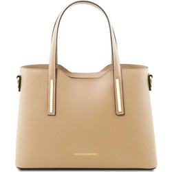 Tuscany Leather Olimpia S Γυναικεία Τσάντα Χειρός Δερμάτινη Μπεζ TL141521