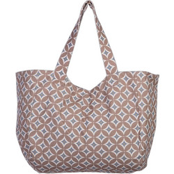 Nef-Nef Sparkle Υφασμάτινη Τσάντα Θαλάσσης Ώμου Καφέ 39x41cm