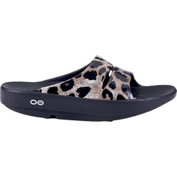 Oofos Ooyea Γυναικείες Παντόφλες Καλοκαιρινές Flatforms Ανατομικές Μαύρες Μπεζ 1700
