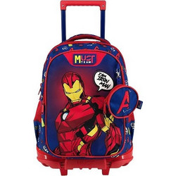 Must Avengers Iron Man Σχολική Τσάντα Τρόλεϊ Δημοτικού Πολύχρωμη 506377