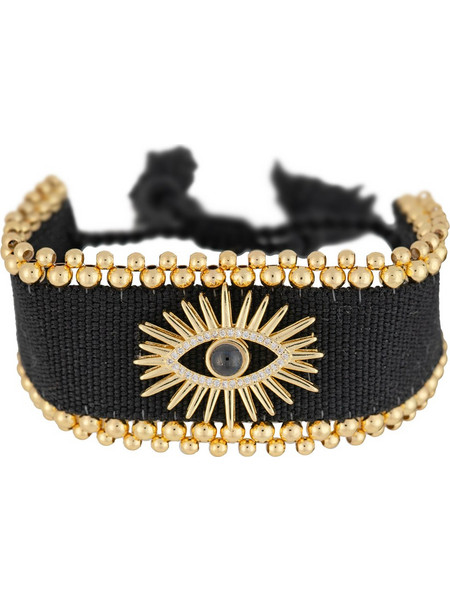 Excite-Fashion Γυναικείο Βραχιόλι Μακραμέ με Ματάκι από Ατσάλι & Κορδόνι Επιχρυσωμένο B-3-1