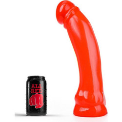 All Red Straight & Long Ρεαλιστικό Dildo με Βεντούζα 33cm Κόκκινο