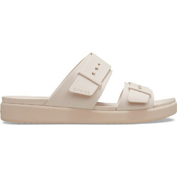 Crocs Brooklyn Buckle Γυναικείες Παντόφλες Καλοκαιρινές Ανατομικές Αντιολισθητικές Λευκές 211215-6UR