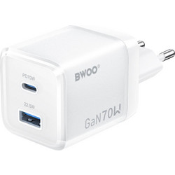 Bwoo CDA224 Φορτιστής χωρίς Καλώδιο με Θύρα USB-A & Θύρα USB-C 70W Quick Charge 3.0 & Power Delivery