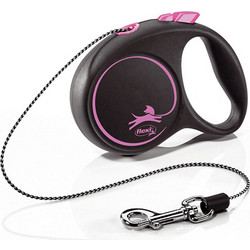 Flexi Black Design Πτυσσόμενο Λουρί Σκύλου έως 8kg 3m Μαύρο Ροζ