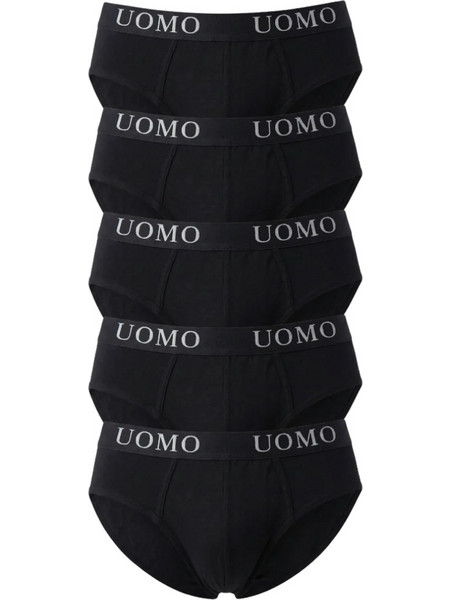 Uomo Ανδρικά Σλιπ Βαμβακερά Μαύρα 5Pack 6567