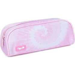 Yolo Pink Vibe Tie Dye Κασετίνα Βαρελάκι Ροζ 90133