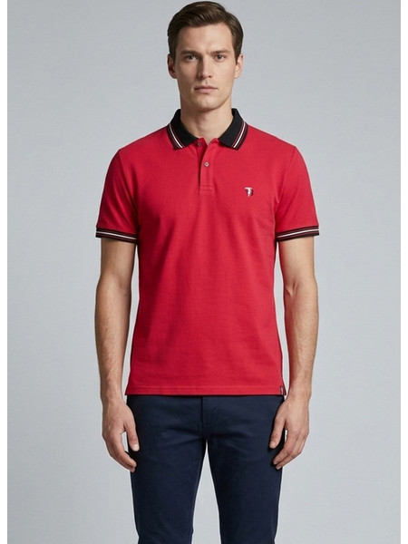 Trussardi Ανδρική Μπλούζα Polo Κοντομάνικη Κόκκινη 523026-34