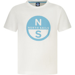 North Sails Παιδικό T-Shirt Κοντομάνικο Λευκό Γαλάζιο 795225000-0101