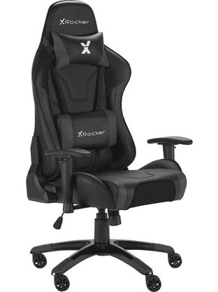 X Rocker Καρέκλα Gaming Δερματίνης με Ρυθμιζόμενα Μπράτσα Μαύρη 2021032