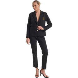 Fibes Fashion Ψηλόμεσο Υφασμάτινο Γυναικείο Παντελόνι Κανονική Εφαρμογή Μαύρο 04-8102N