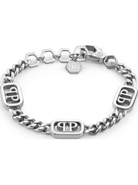 Philipp Plein Βραχιόλι Αλυσίδα από Ατσάλι Ασημί PJ1AA23BU