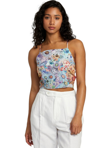 RVCA Γυναικείο Καλοκαιρινό Crop Top Γαλάζιο AVJWT00221-MUL