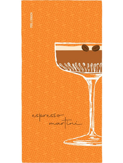 Feel & Touch Drinks Espresso/Martini Πετσέτα Θαλάσσης Microfiber Πορτοκαλί 80x160cm 1830030126001