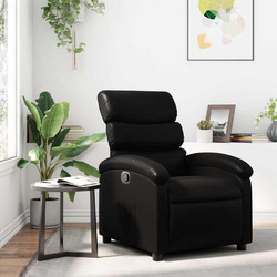 vidaXL Πολυθρόνα Relax με Υποπόδιο Ανακλινόμενη Δερματίνη Μαύρη 3205844